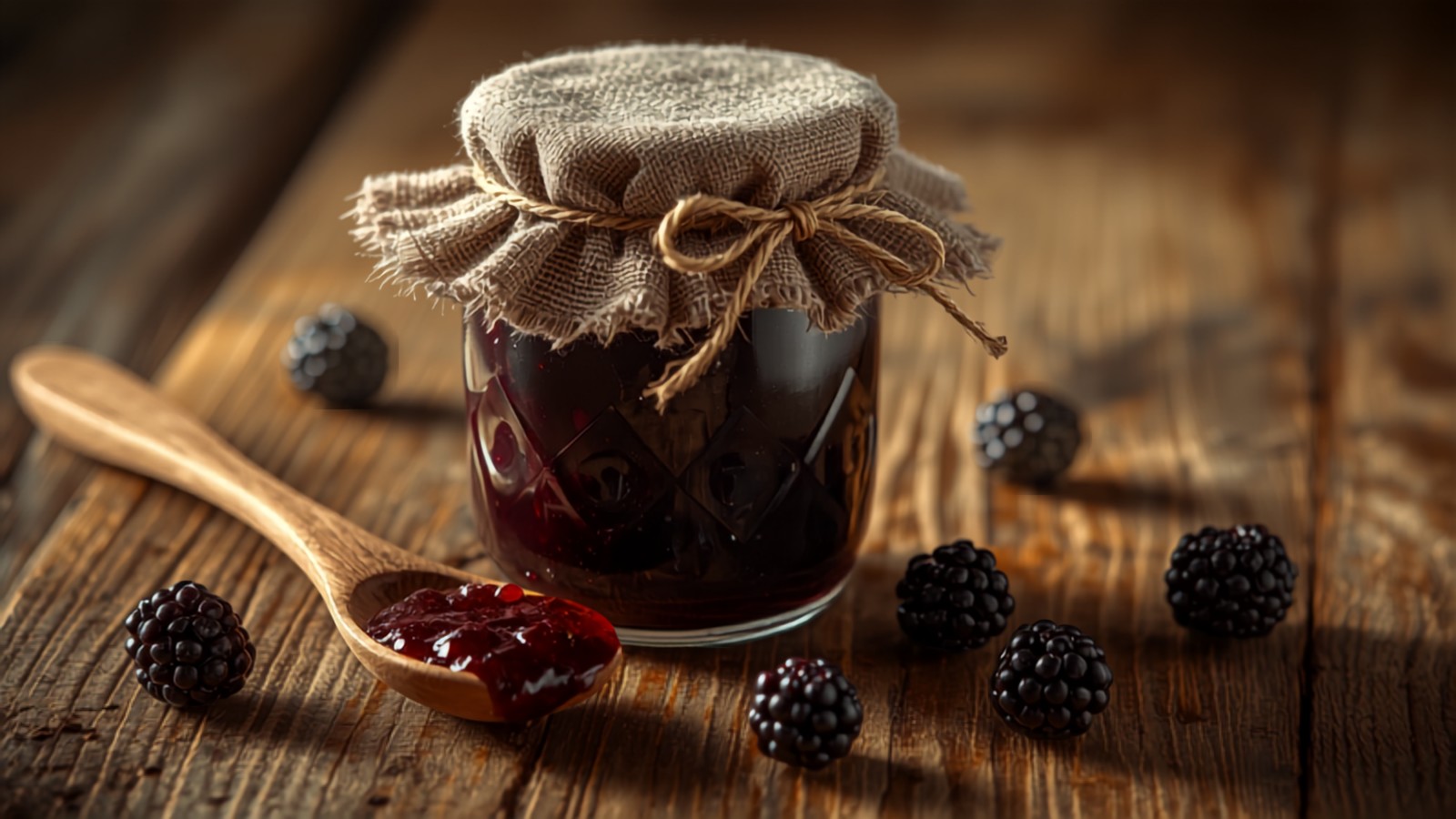 Borcan de dulceață de mure făcută în casă